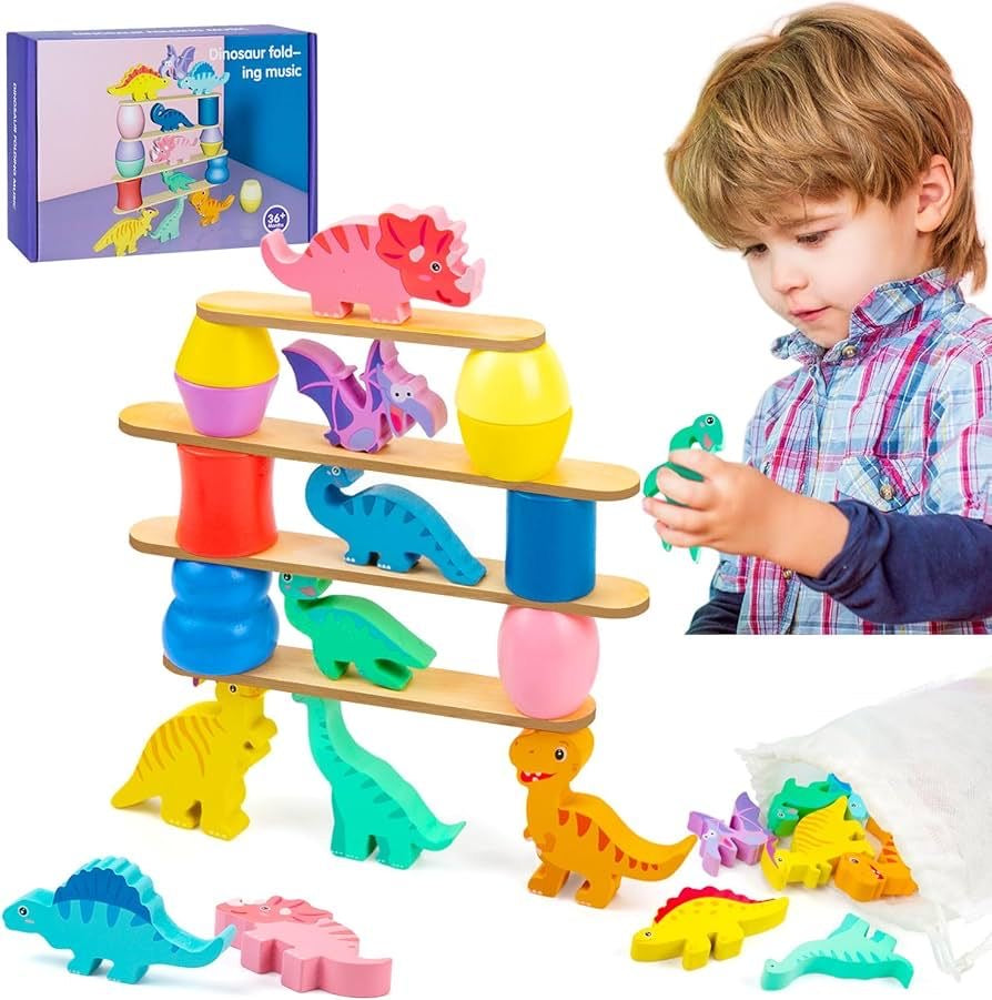 Montessori Dinosaur Stacking Toys for Kids-2Y+