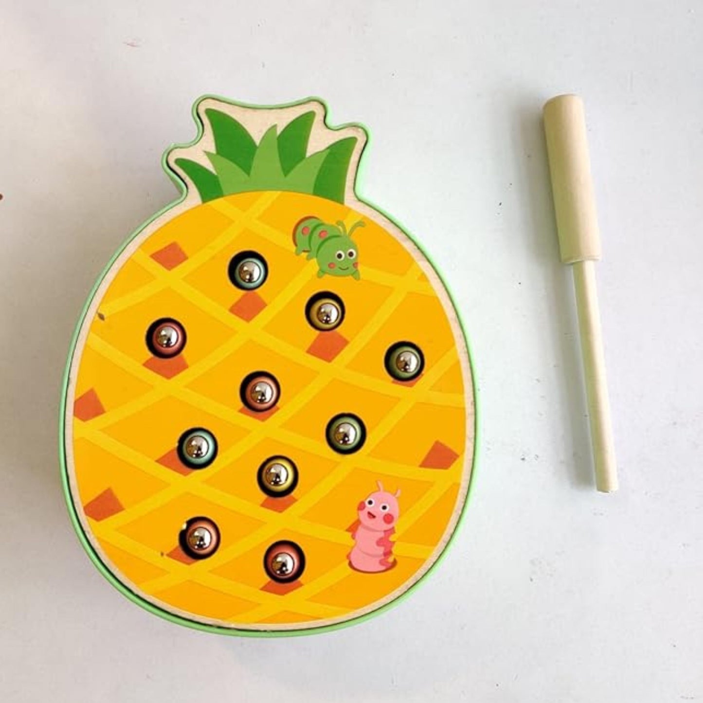 Wooden Pineapple Catch The Insect Game /Montessori Game/Early Education Game/TLB-3Y