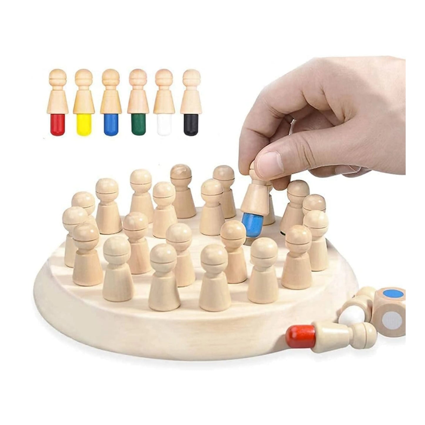 TLB Wooden Memory Match Chess Game Set, Block Board Game Toy for kids age 3y+ years, parent-child interaction toy