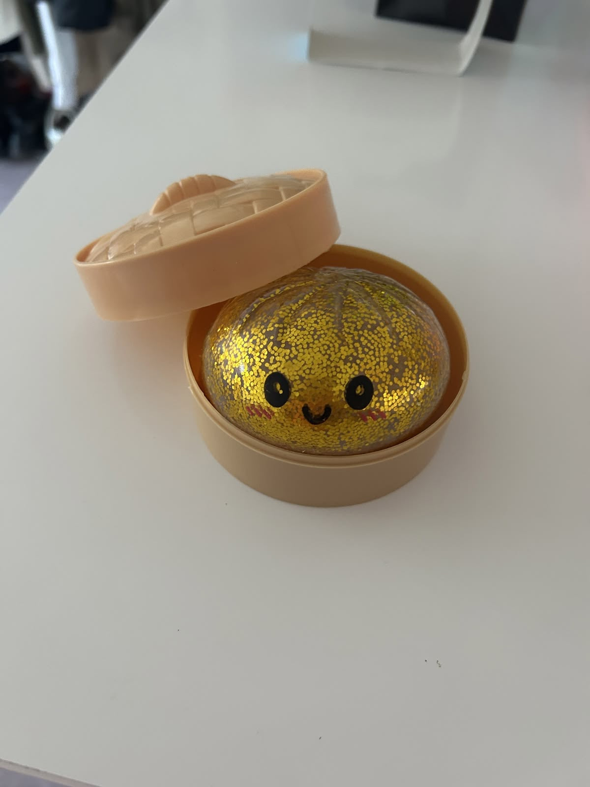 Glitter Dumpling Stress Relief Toy with Mini Steamer Box