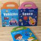 Educational Magnetic Traveling Book for kids-30qty reusable stickers