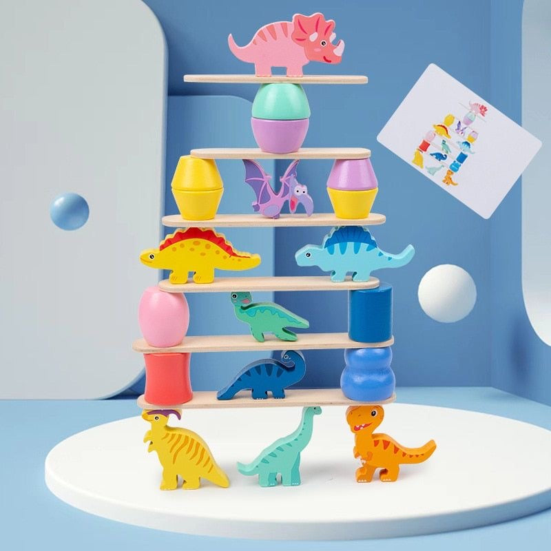 Montessori Dinosaur Stacking Toys for Kids-2Y+