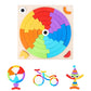 Wooden Rainbow Puzzle Learning Toy-Intelligence Brain Teaser Puzzle with 40 Puzzle Pieces and 30 Designs.