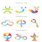 Wooden Rainbow Puzzle Learning Toy-Intelligence Brain Teaser Puzzle with 40 Puzzle Pieces and 30 Designs.