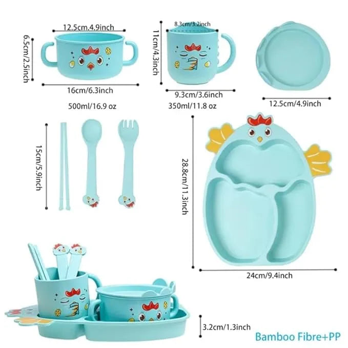 Bamboo Dinnerware for Kids Toddler