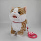 TLB Realistic Walking Cat Singing Toy -Electronic Plush Kitten Leash Cats Toy