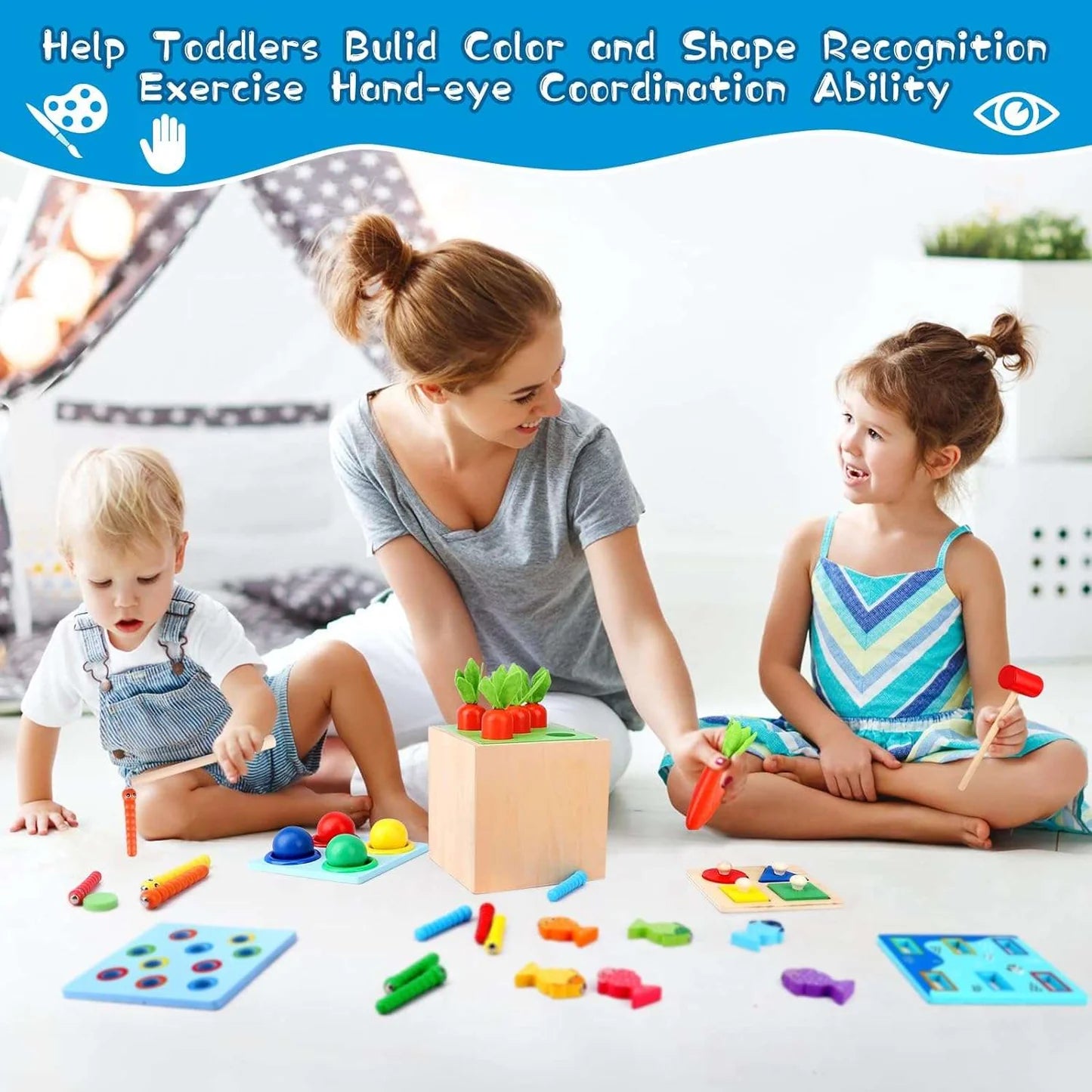 Montessori 5 in 1 Wooden Toys/3y+/Educational Toy